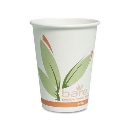 Bare by Solo Eco-Forward Recycled Content PCF Paper Hot Cups 12 oz, 1,000/Ct