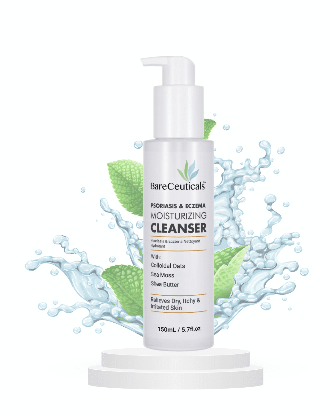 BareCeuticals Psoriasis Cleanser, Eczema Moisturizing Sensitive Skin