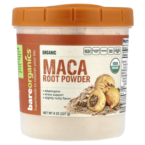 BareOrganics Organic Maca Root Powder 8 oz Pwdr