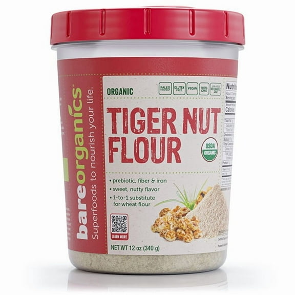 BareOrganics Organic Tiger Nut Flour 12 oz Pwdr