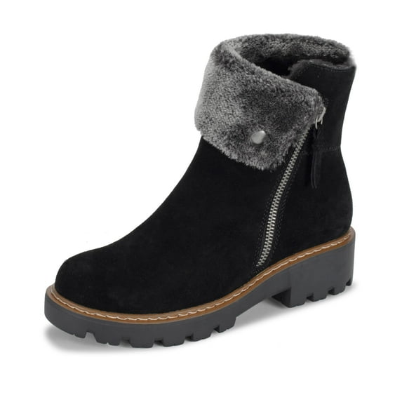 BareTraps WYOMING Cold Weather Lug Sole Womens Boots, Black Suede, 7.5