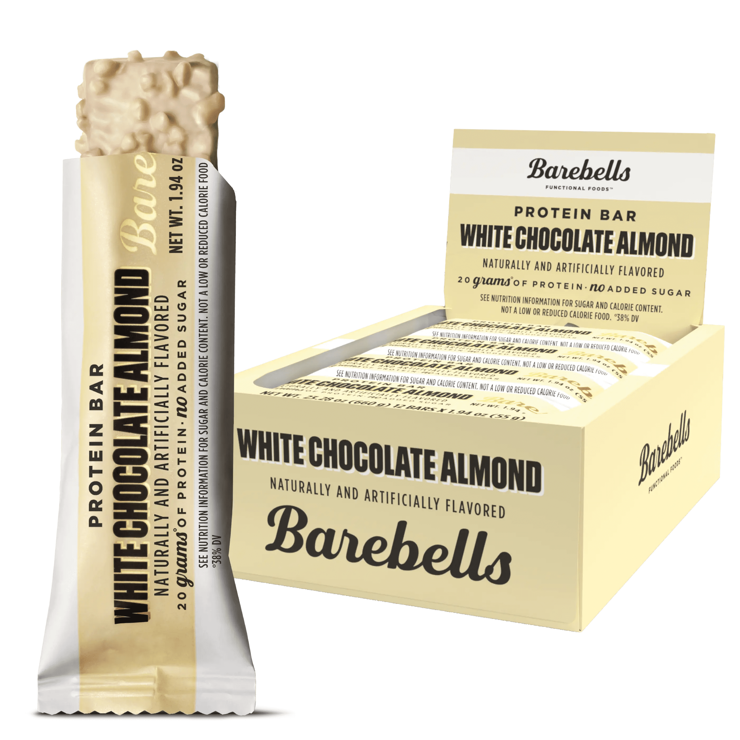 Barebells High Protein 20g Bars White Chocolate Almond, 12 Pack