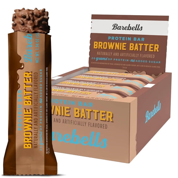 Barebells Protein Bar Brownie Batter 55g High Protein Chocolate Bar Low Sugar Brownie Flavor Snack On-The-Go or Post-Workout Treat
