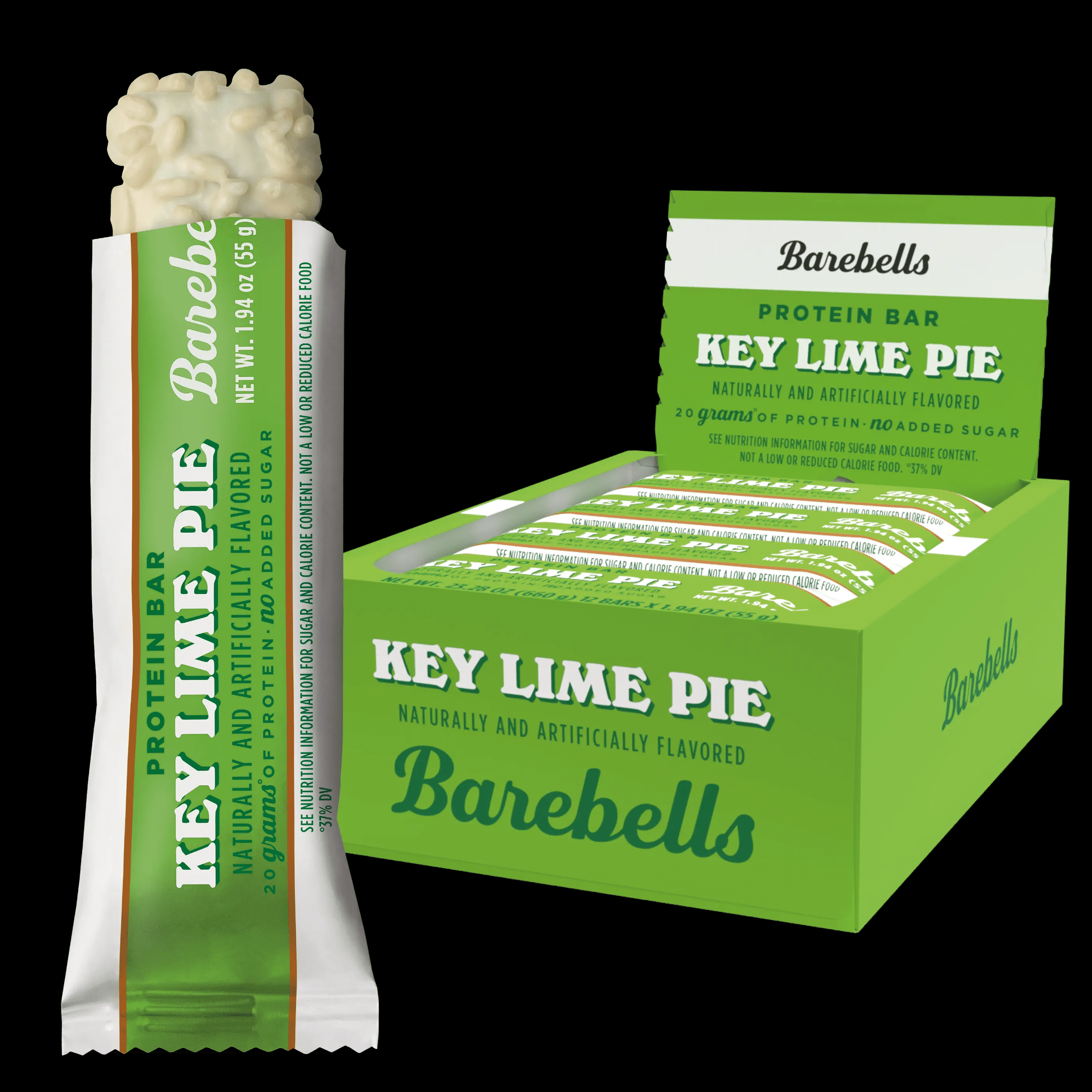 Barebells Protein Bar, Key Lime Pie, 1.94 Oz (Pack of 12)