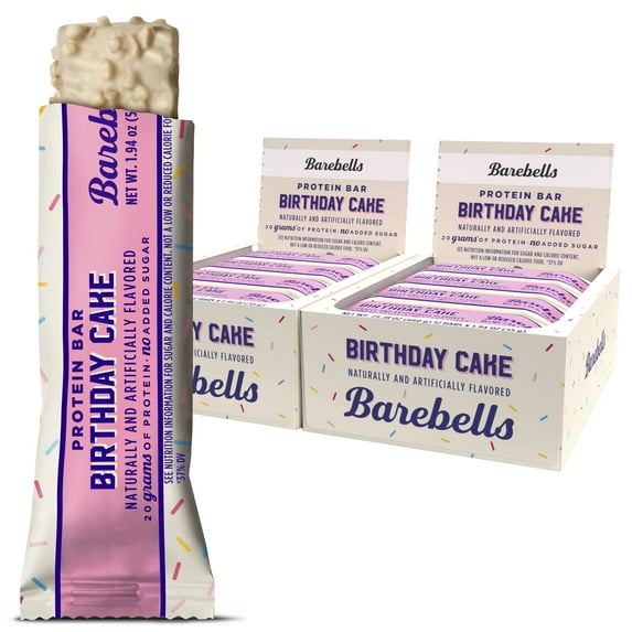 Barebells Protein Bars with 20g High Protein, 1.9oz Bars, Birthday Cake - 24 Count