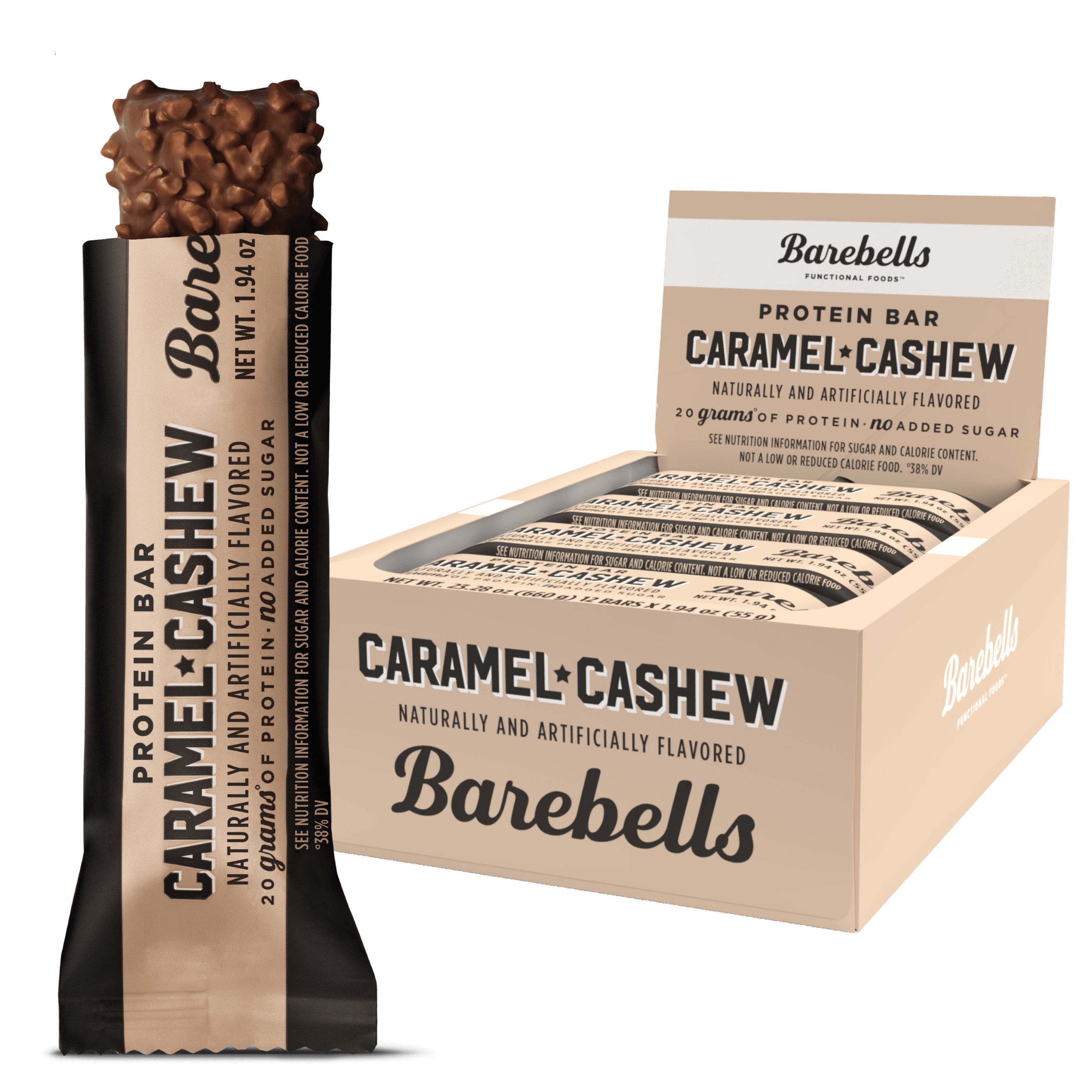 Barebells Low Sugar High Energy Caramel Cashew Protein Bars 20g Barebells Low Sugar High Energy Caramel Cashew Protein Bars 20g