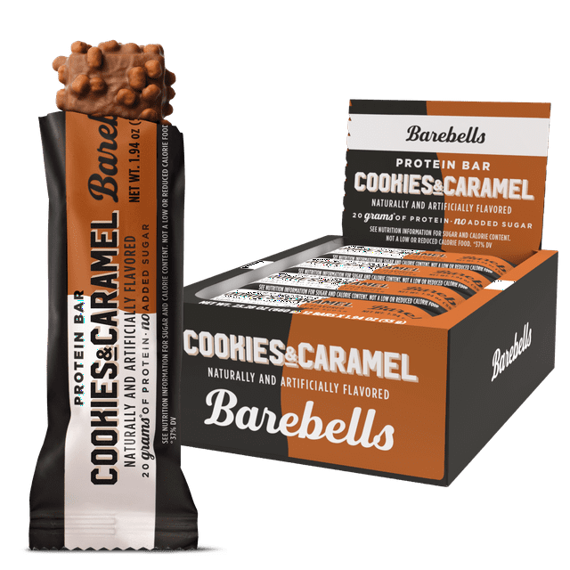 Barebells Protein Bars with 20g High Protein, 1.9oz Bars, Cookies & Caramel 12 Count