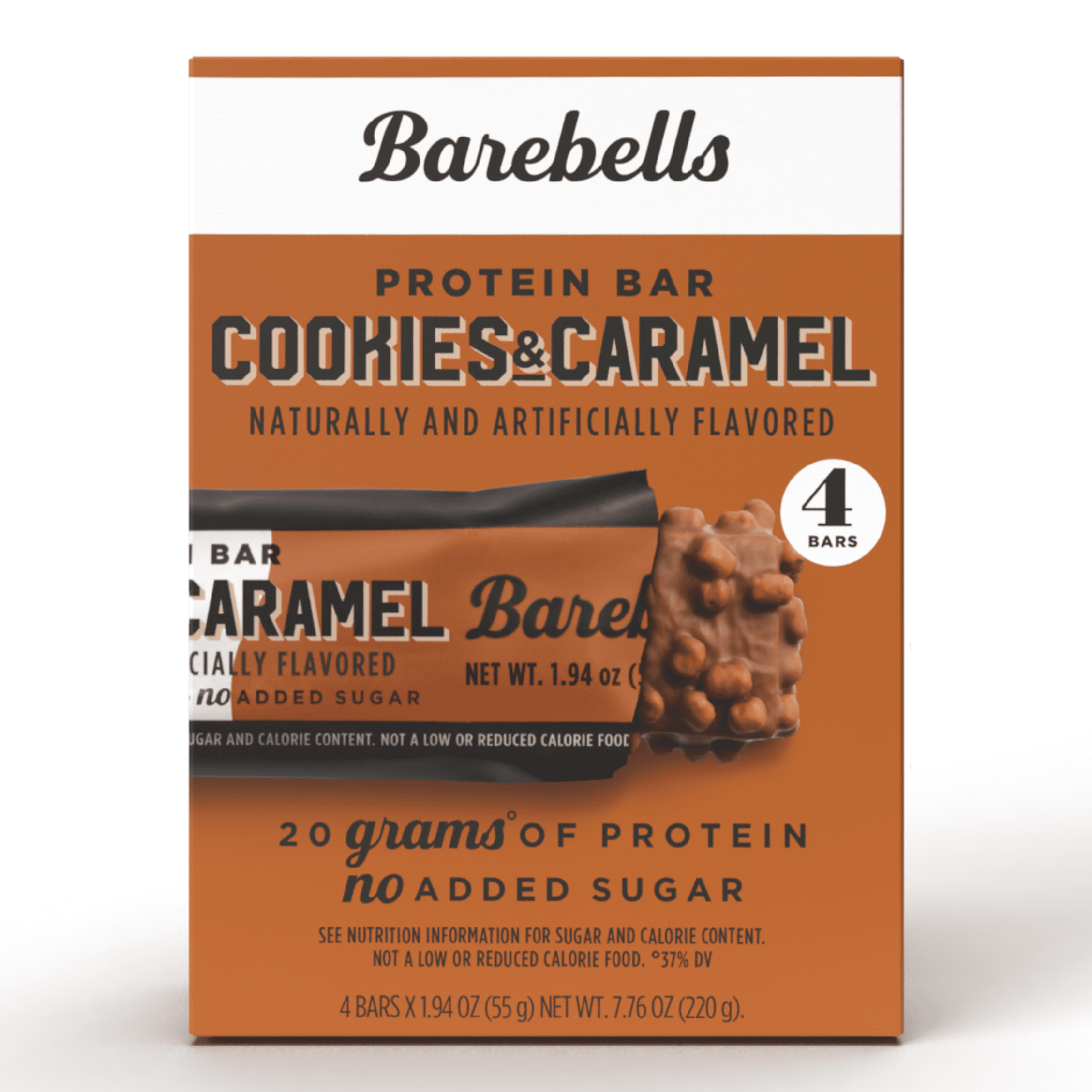 Barebells Protein Bars with 20g High Protein, 1.9oz Bars, Cookies & Caramel - 4 Count