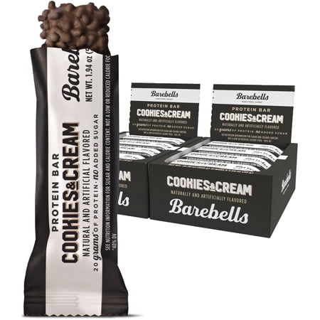 Barebells Protein Bars Cookies & Cream - 24 Count, 1.9oz Bars - Protein Snacks with 20g of High Protein