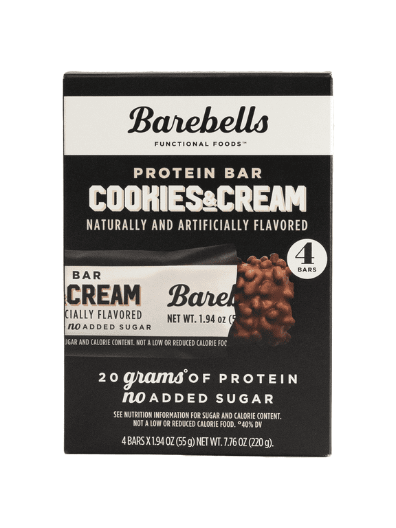 Protein Bars with 20g High Protein, 1.9oz Bars, Cookies & Cream - 4 Count