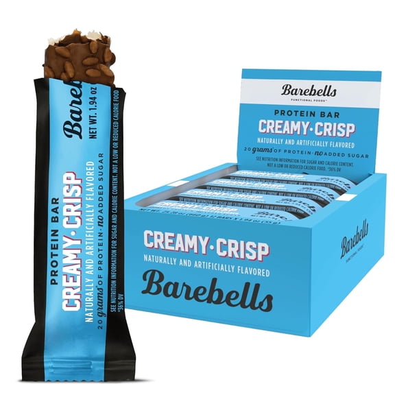 Barebells Protein Bars Creamy Crisp - 12 Count, 20g High Protein Treats - Chocolate Nutrition Bar with 1g Total Sugars - On-The-Go Breakfast or Post-Workout Snack