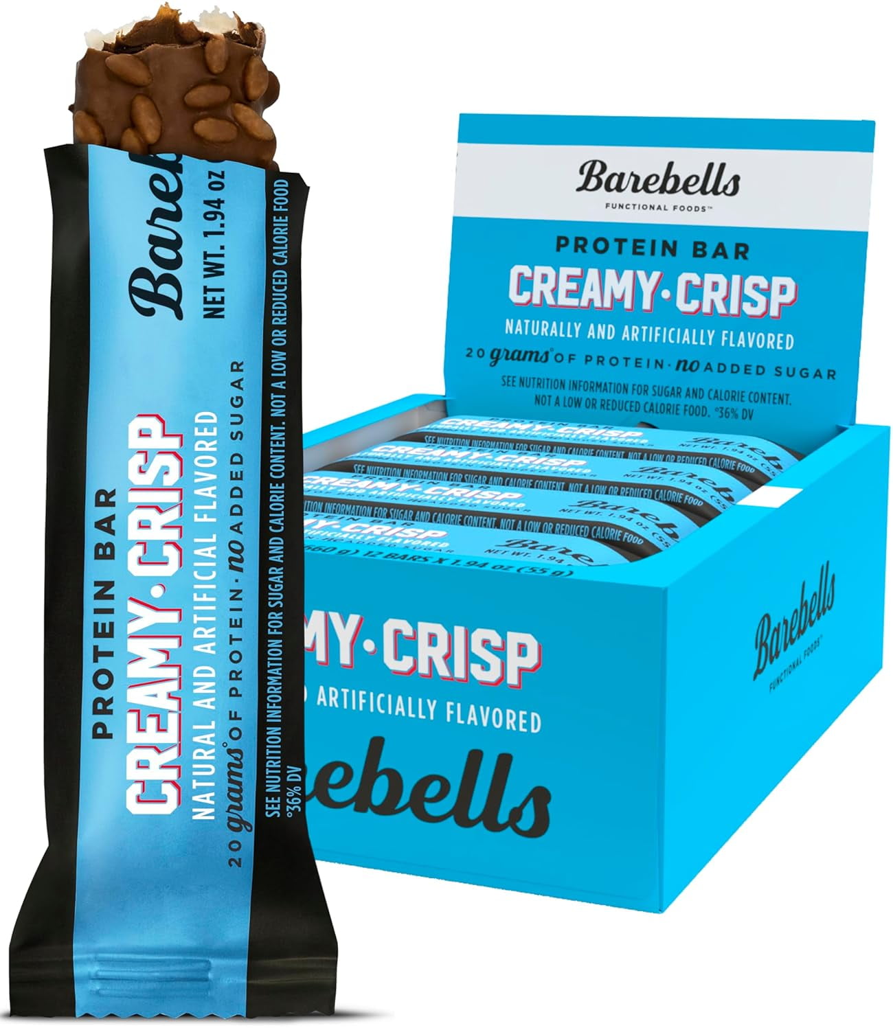 Barebells Creamy Crisp Protein Bars, 20g High Protein, No Added Sugar