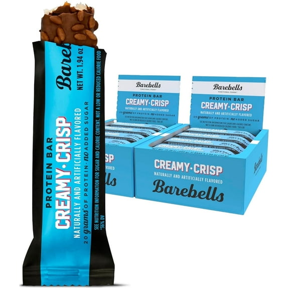 Barebells Protein Snacks Bars Creamy Crisp - 12 Count, 1.9oz Bars 55g of High Protein - Chocolate Protein Bar with 1g of Total Sugars - Perfect on The Go Protein Snack & Breakfast Bars, 2 pack