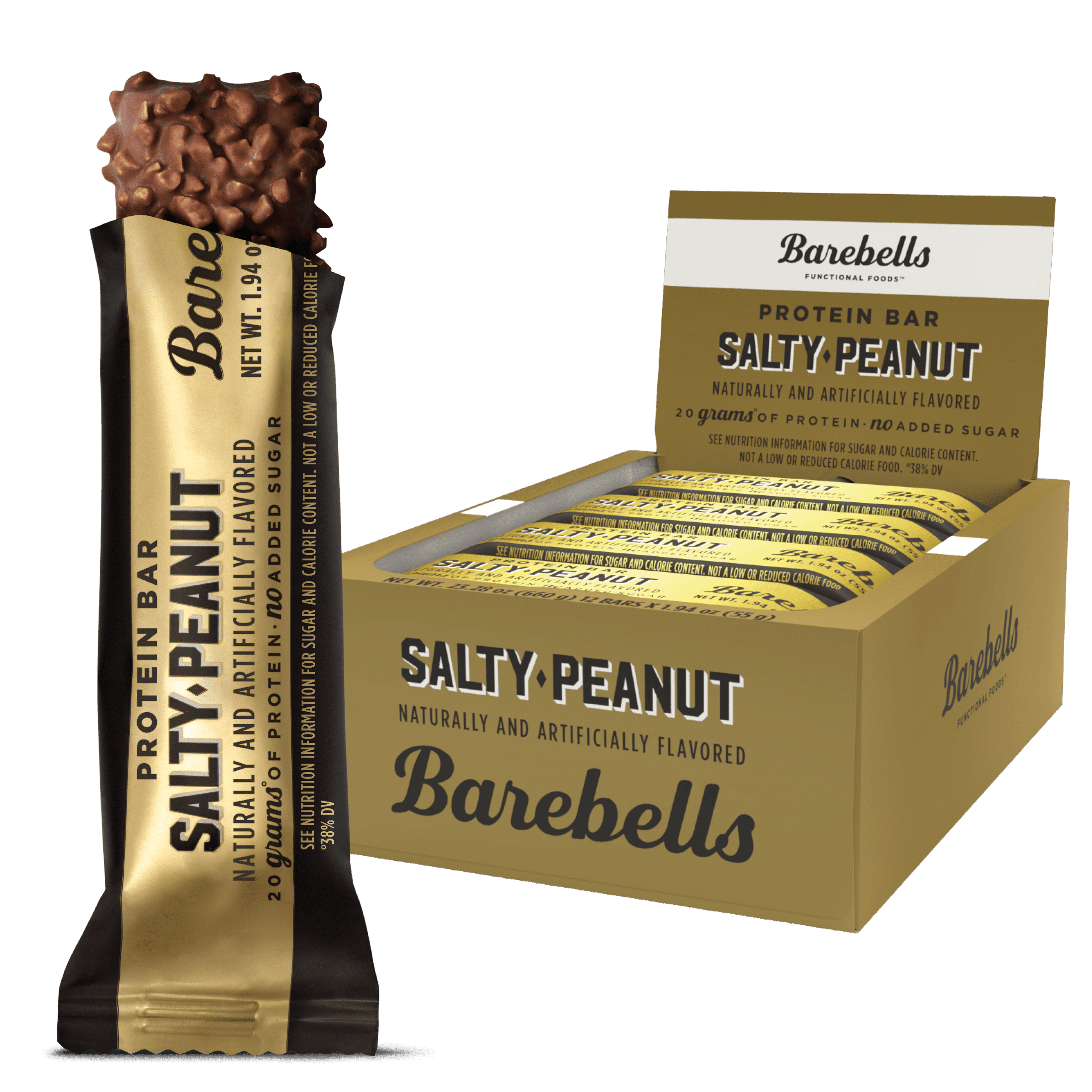 Barebells Protein Bars with 20g High Protein, 1.9oz Bars, Salty Peanut