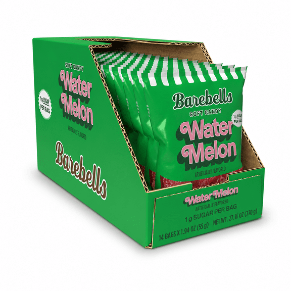 Barebells Water Melon Gummy Candy, Low Sugar Swedish Candy, 55g Bag
