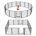 thumbnail image 1 of Barebones 16-Panel Portable Dog Playpen, Heavy-Duty Metal Pet Fence with Doors for Indoor and Outdoor Use, 32" High, 1 of 11