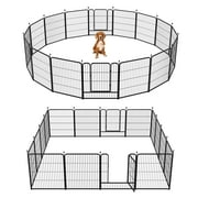 Barebones 16-Panel 32" High Dog Playpen, Heavy Duty Portable Pet Fence with Easy Access Door Panel
