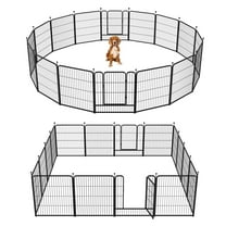 Barebones 16-Panel 32" High Dog Playpen, Heavy Duty Portable Pet Fence with Easy Access Door Panel