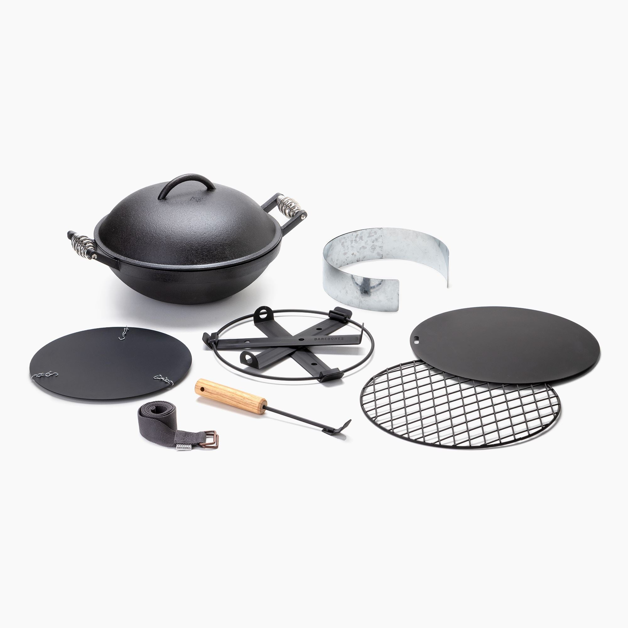 Barebones Black Cast Iron All-In-One Grill with Smoker
