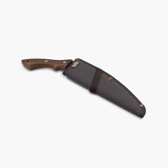 Barebones Timber Saw - Hand Saw with Ergonomic Walnut Handle for Camping, Pruning, and Wood Cutting - Curved Blade and Root Cutter with Sheath