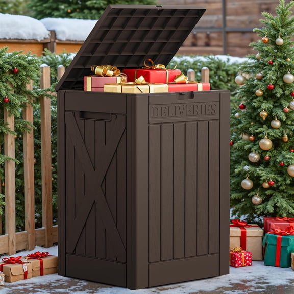 BarefHaven 52 Gallon Resin Package Delivery Box Lockable&Waterproof