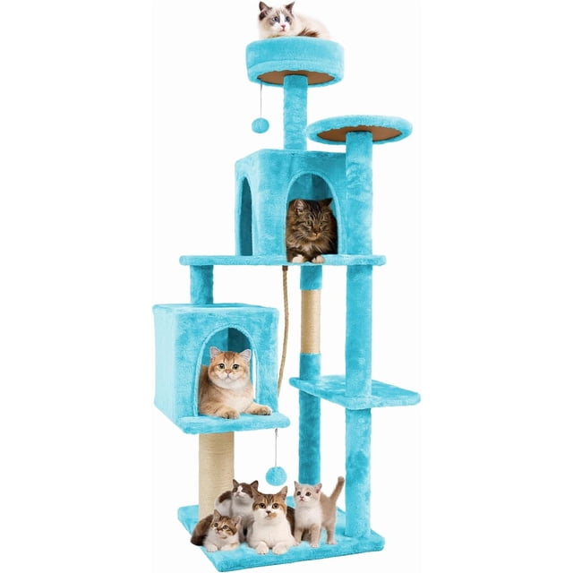BarefHaven 58.5inch Large Cat Tree Tower Condo for Indoor Cats, Soft ...