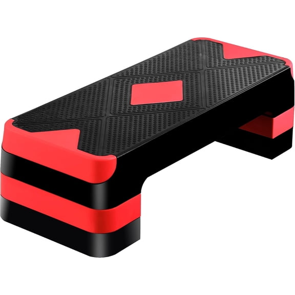 BarefHaven Adjustable Workout Aerobic Stepper in Fitness & Exercise Step Platform Trainer Stepper w/Risers Adjust 4"-6''-8''