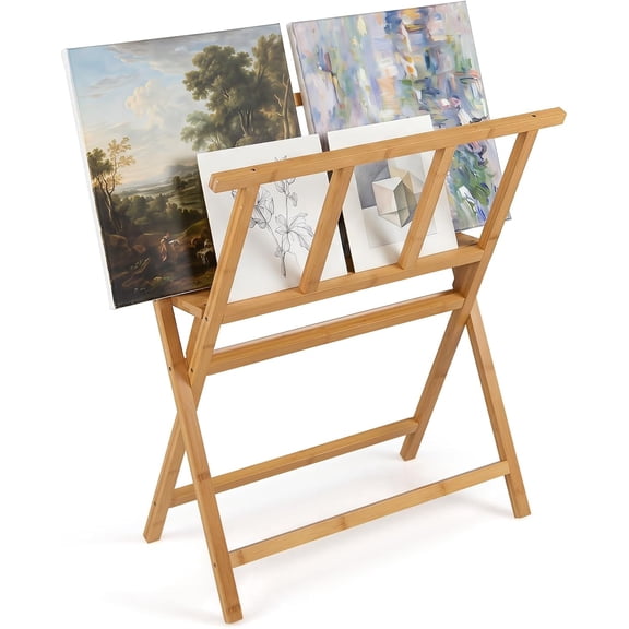 BarefHaven Bamboo Art Print Rack for Canvas Storage & Display for Art Studio,
Lightweight Canvas Storage Rack for Posters & Drawing Board, Freestanding Artwork Display Stand for Gallery & Home