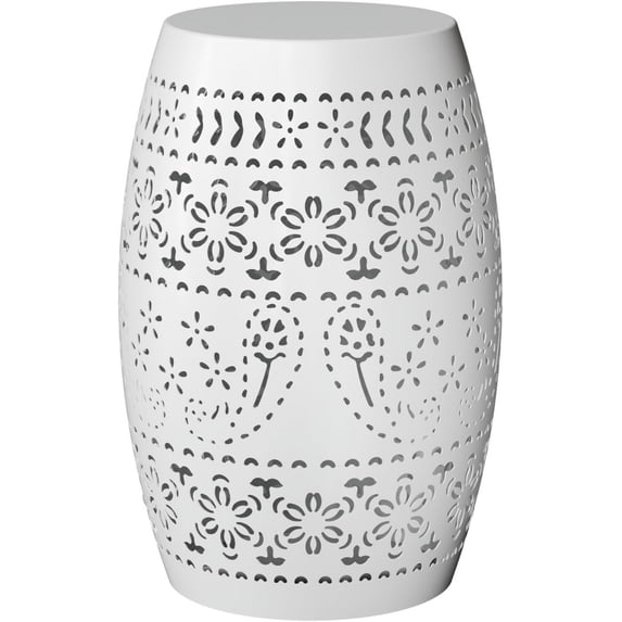 BarefHaven Outdoor Iron Side Table, Patio End Table Anti-Rust Metal ...