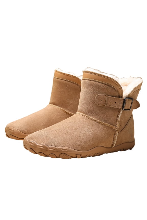 Barefoot Boots Women, Winter Snow Footwear, Wide Toe Box Design, Zero Drop, Fur Lined Ankle Hiking Booties, Lightweight