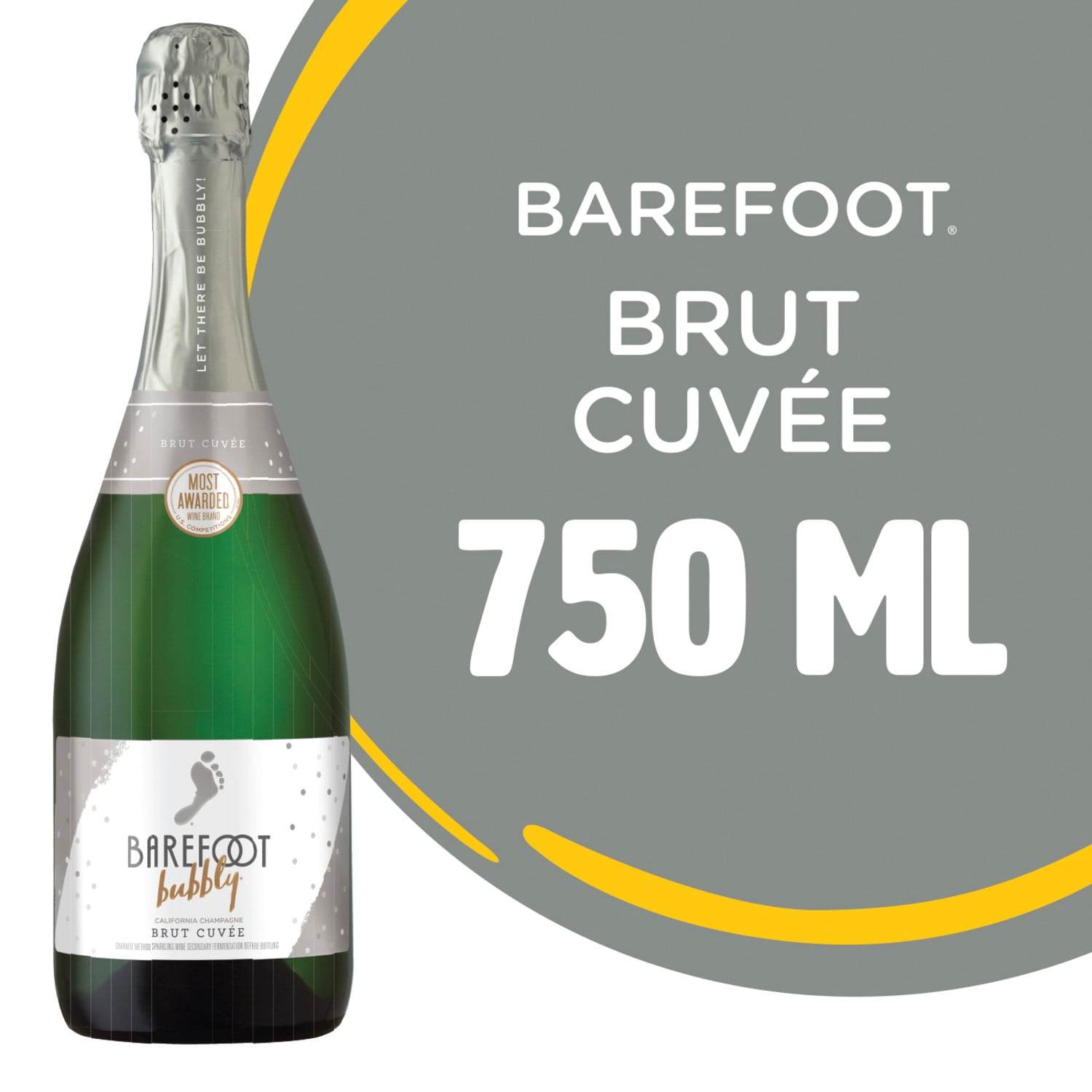 Barefoot Bubbly Brut Cuvee California Champagne Sparkling Wine 750ml