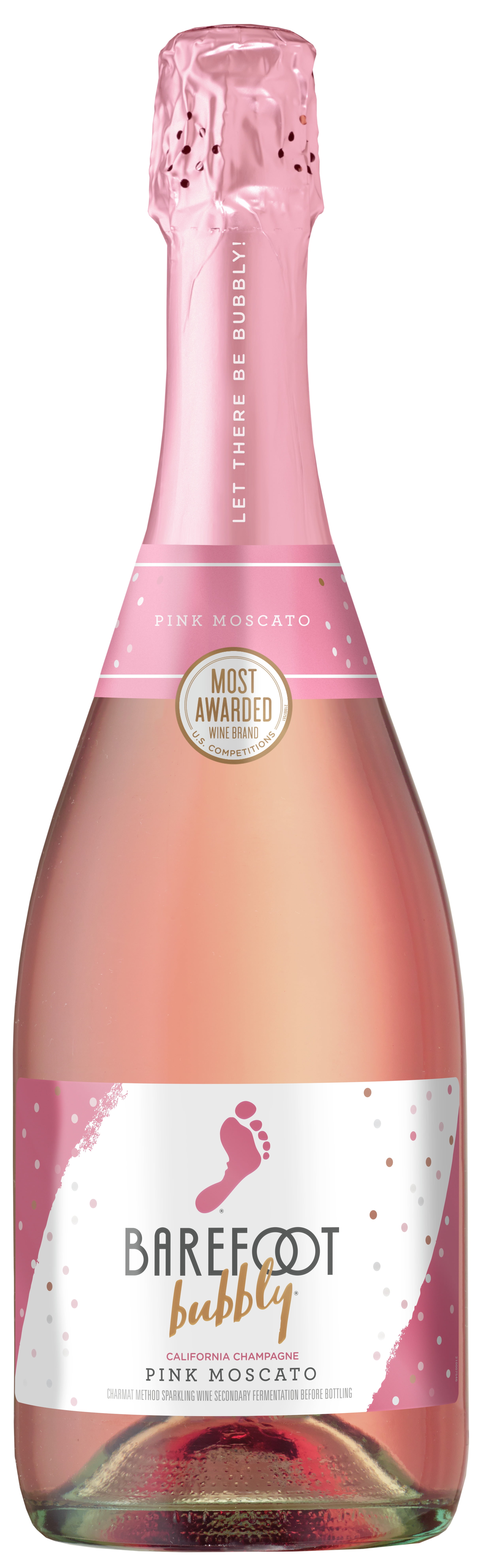 Barefoot Bubbly Pink Moscato Sparkling Rose Wine, California, 750ml Glass Bottle, 9.5% ABV