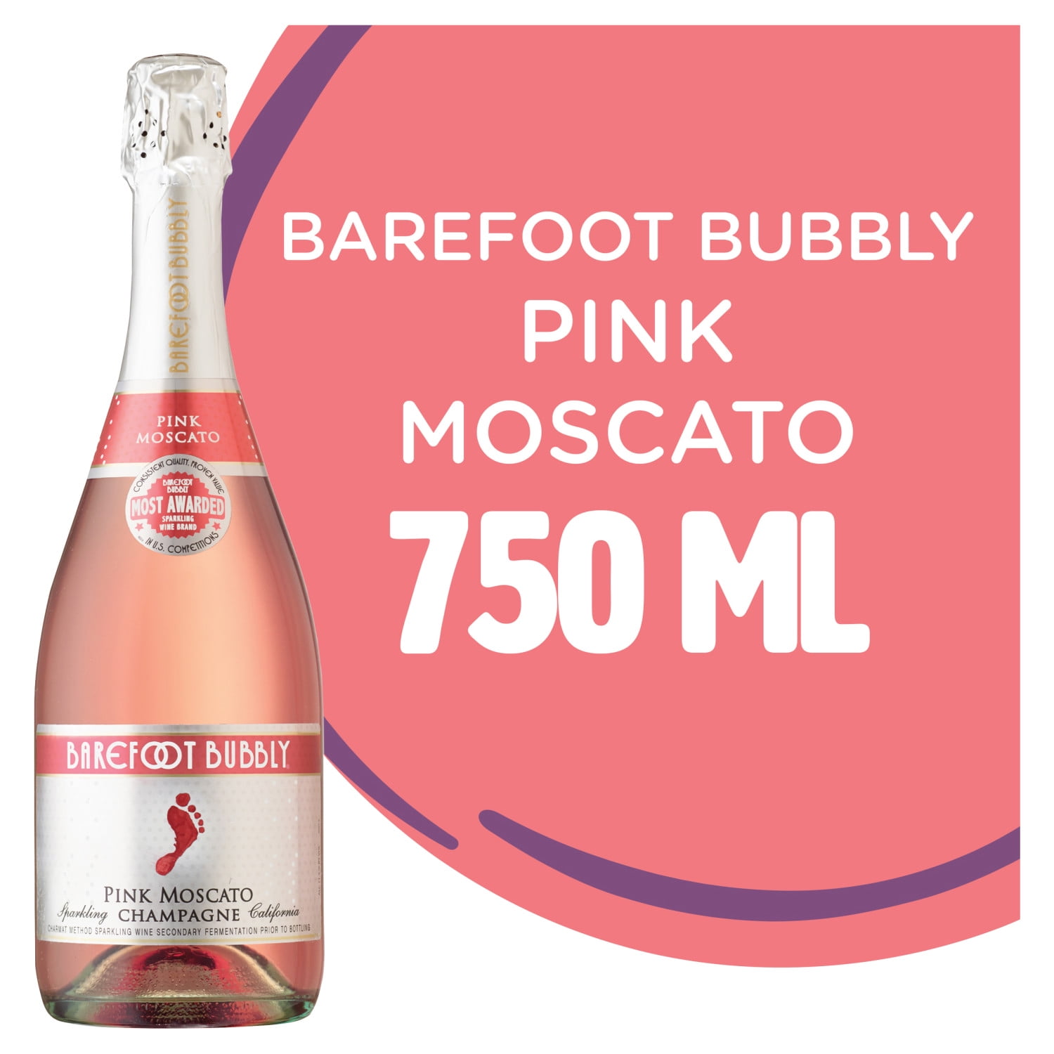 Barefoot Bubbly Pink Moscato Champagne Sparkling Wine 750ml