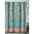 thumbnail image 1 of Barefoot Bungalow Audrey Modern Tropcial Floral Paisley Polyester Shower Curtain, 72" x 72", Turquoise, 1 of 3