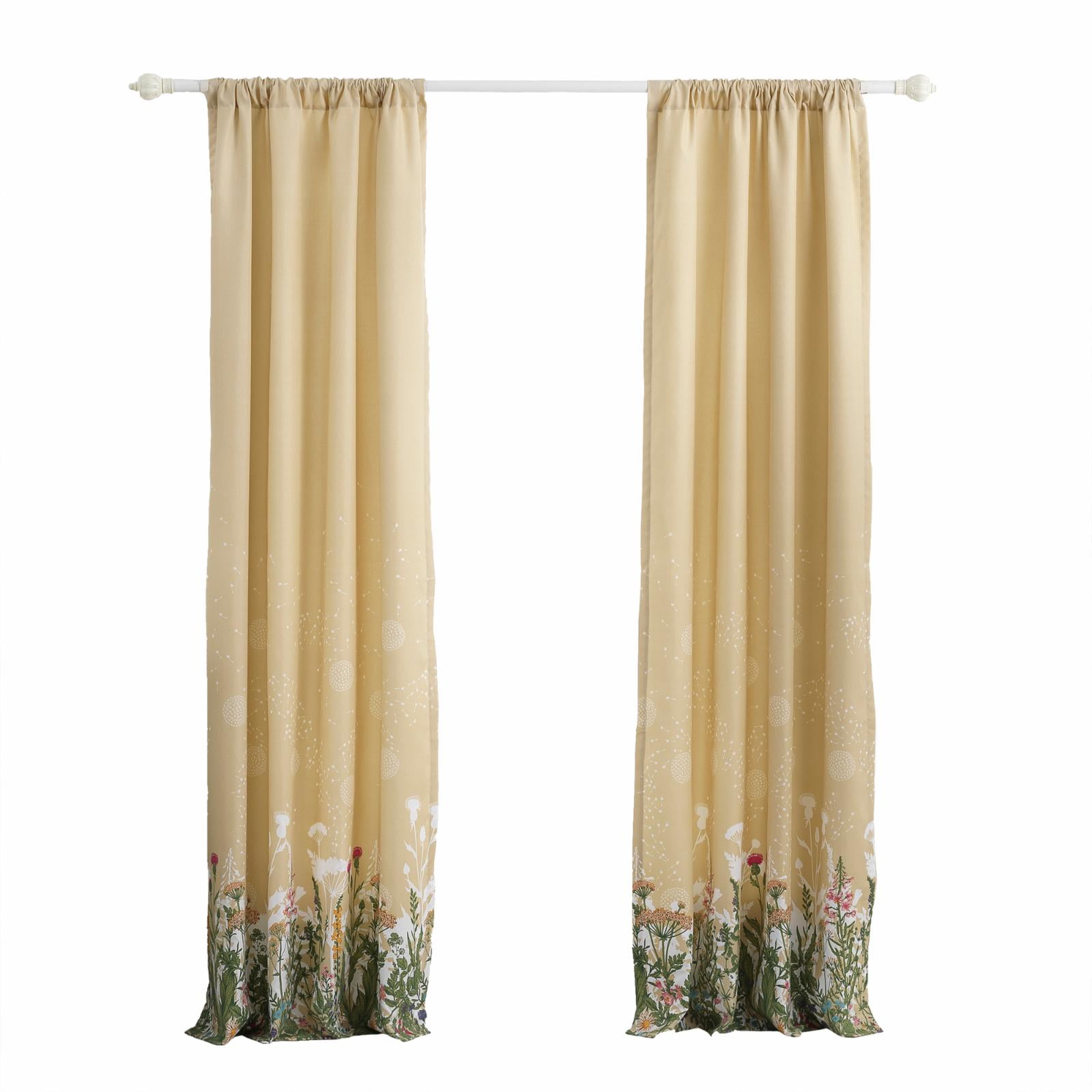 Greenland Home Fashions Barefoot Bungalow Dandelion Window Panel Pair - 42x84", Taupe