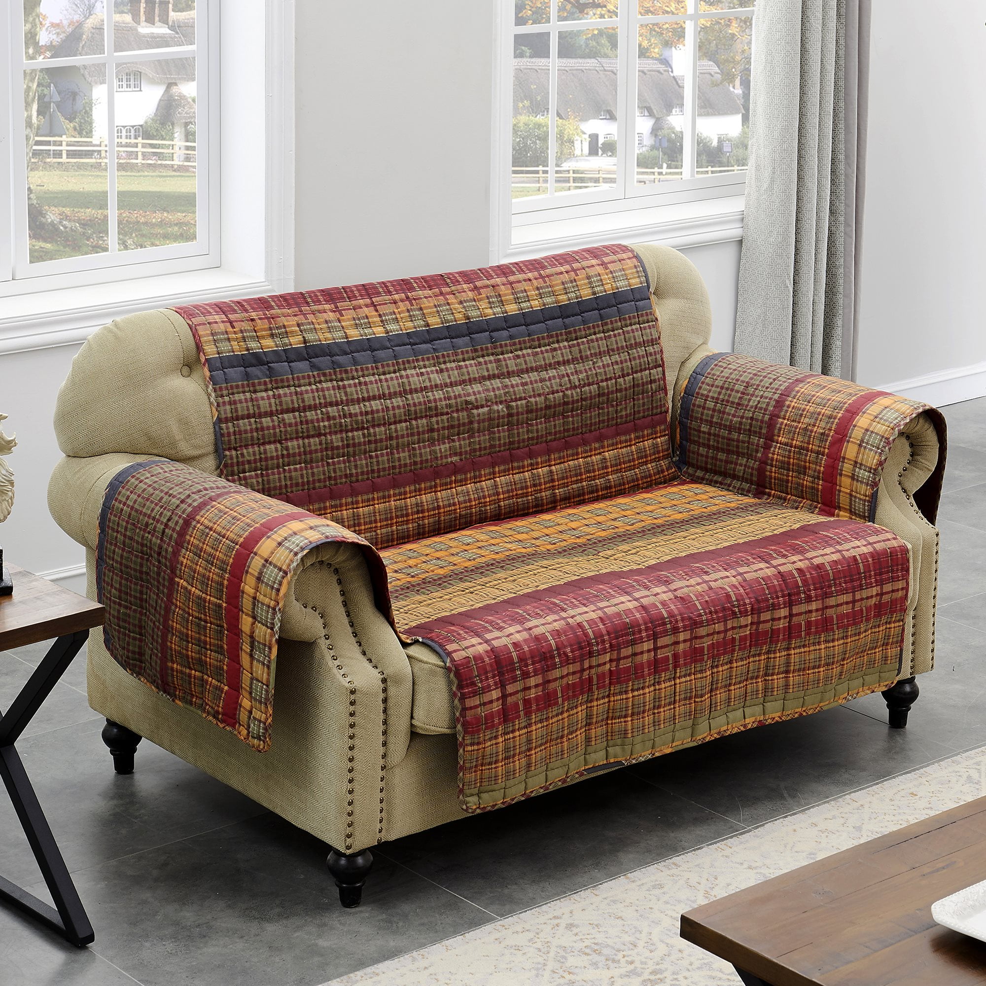 Gold Rush Multicolor Quilted Loveseat Furniture Protector