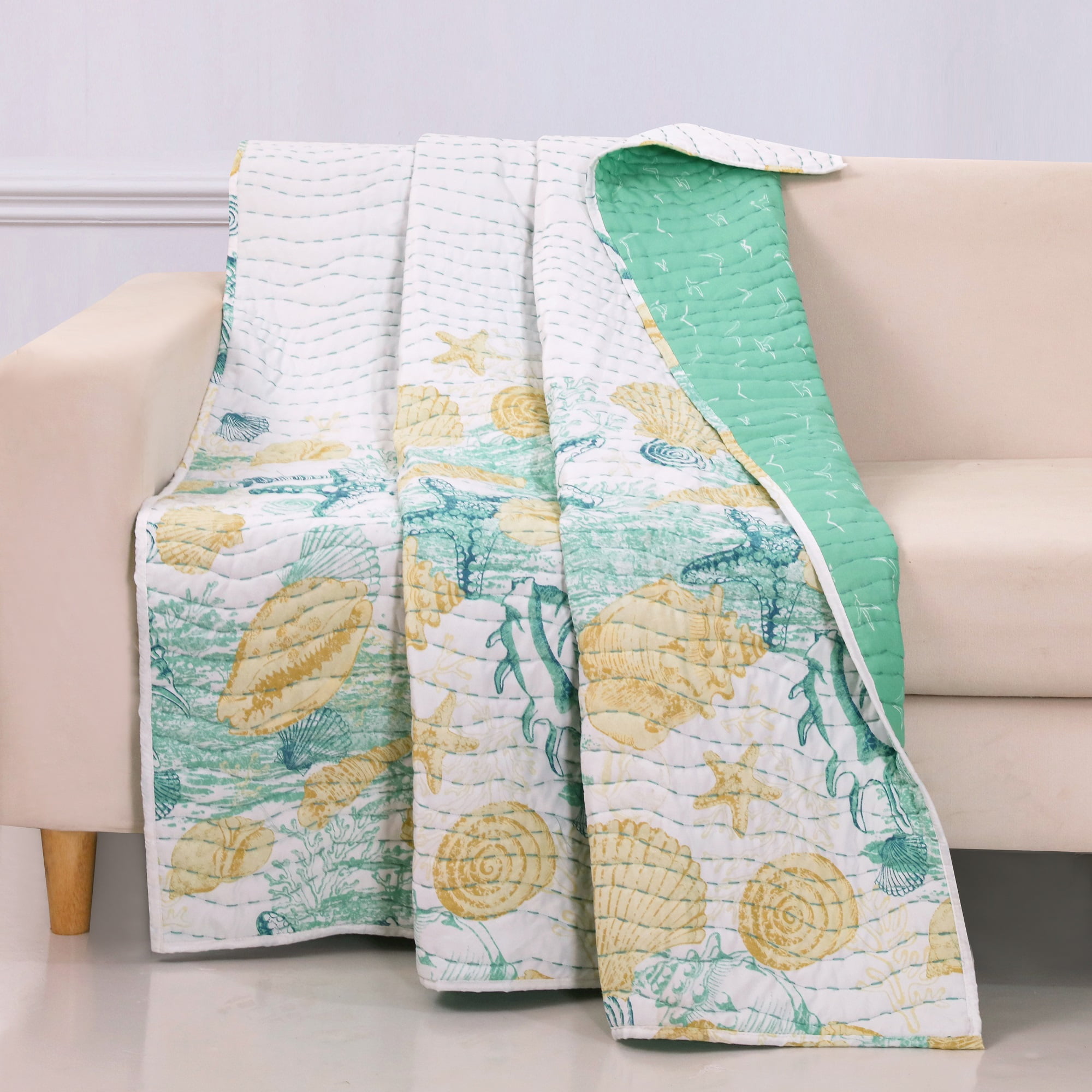 Barefoot Bungalow Grand Bahama Quilted Throw Blanket - Walmart.com
