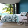 thumbnail image 1 of Barefoot Bungalow Oversized 100% Microfiber Polyester Cruz Reversible Quilt And Pillow Sham Set - Twin 68x88", Multi, 1 of 4