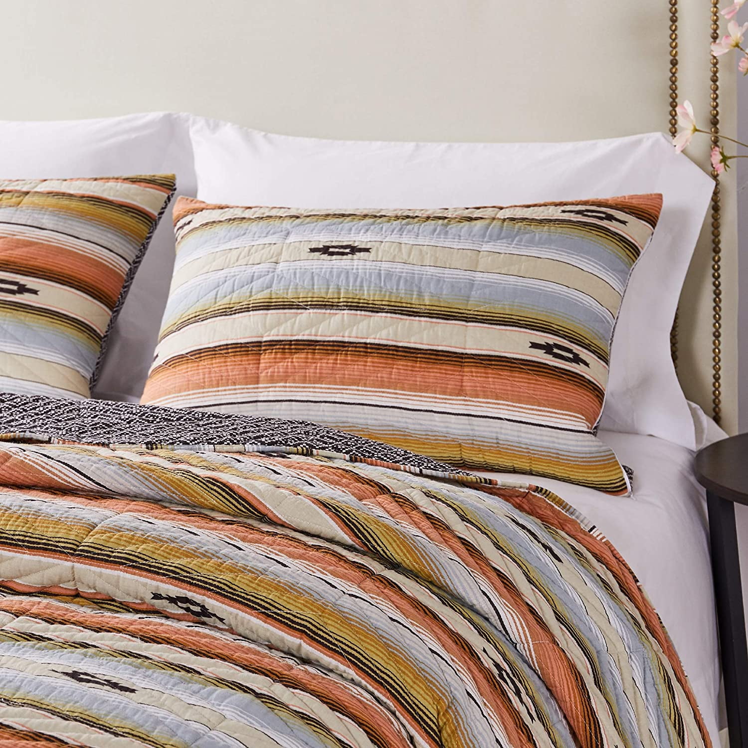 Painted Desert Southwestern King Pillow Sham in Clay and Rose