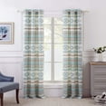 thumbnail image 1 of Barefoot Bungalow Phoenix Southwestern Boho Grommet-Top Curtain Panels, Set of 2, Turquoise, 1 of 7