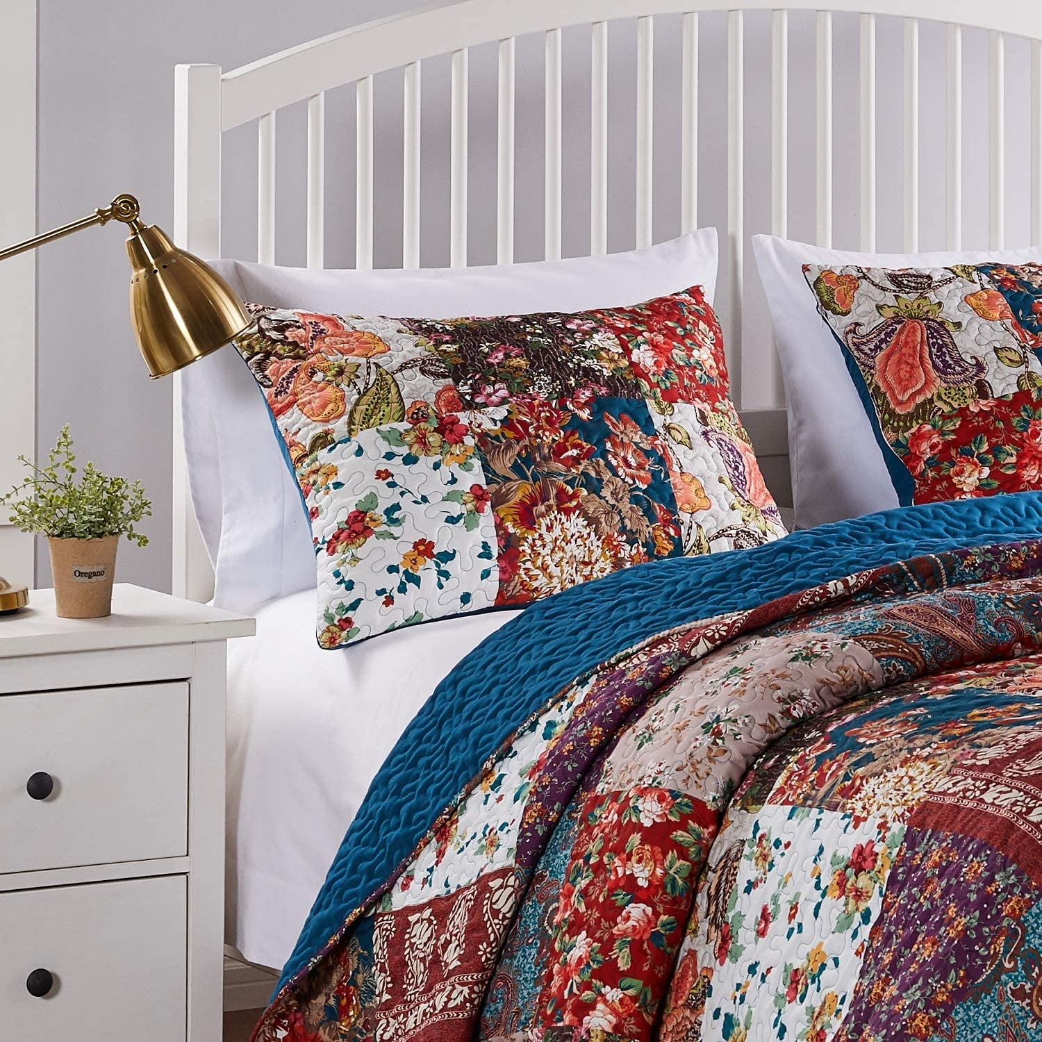 King Size Multicolor Floral Patchwork Pillow Sham