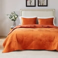 thumbnail image 1 of Barefoot Bungalow Riviera Velvet Finely Stitched Modern Quilt Set, Spice, 3-Piece Full/Queen, 1 of 9