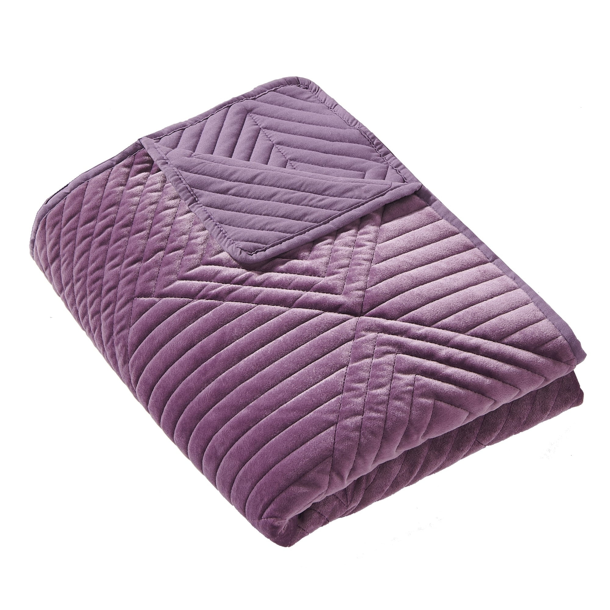 Lavish Mauve Velvet Quilted Throw Blanket 50" x 60"