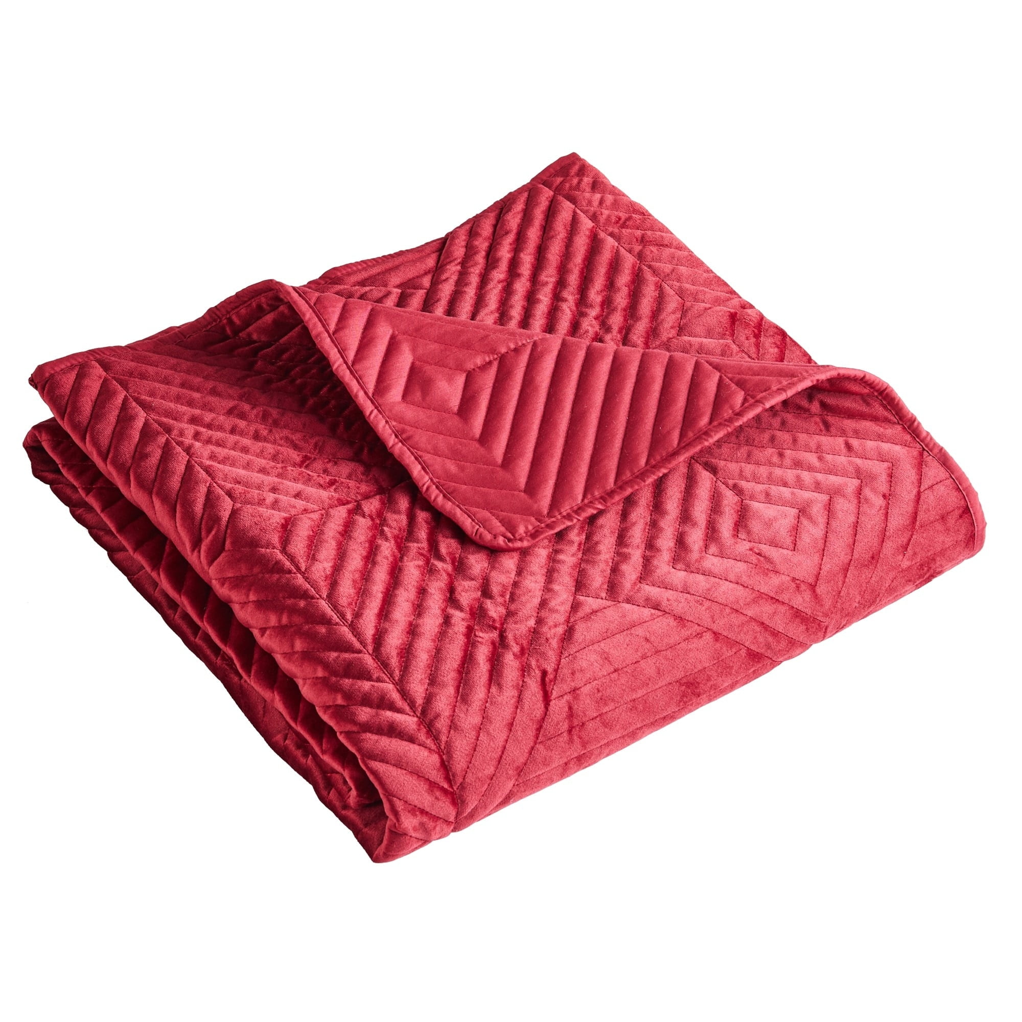 Luxurious Red Velvet Quilted Throw Blanket 50" x 60"