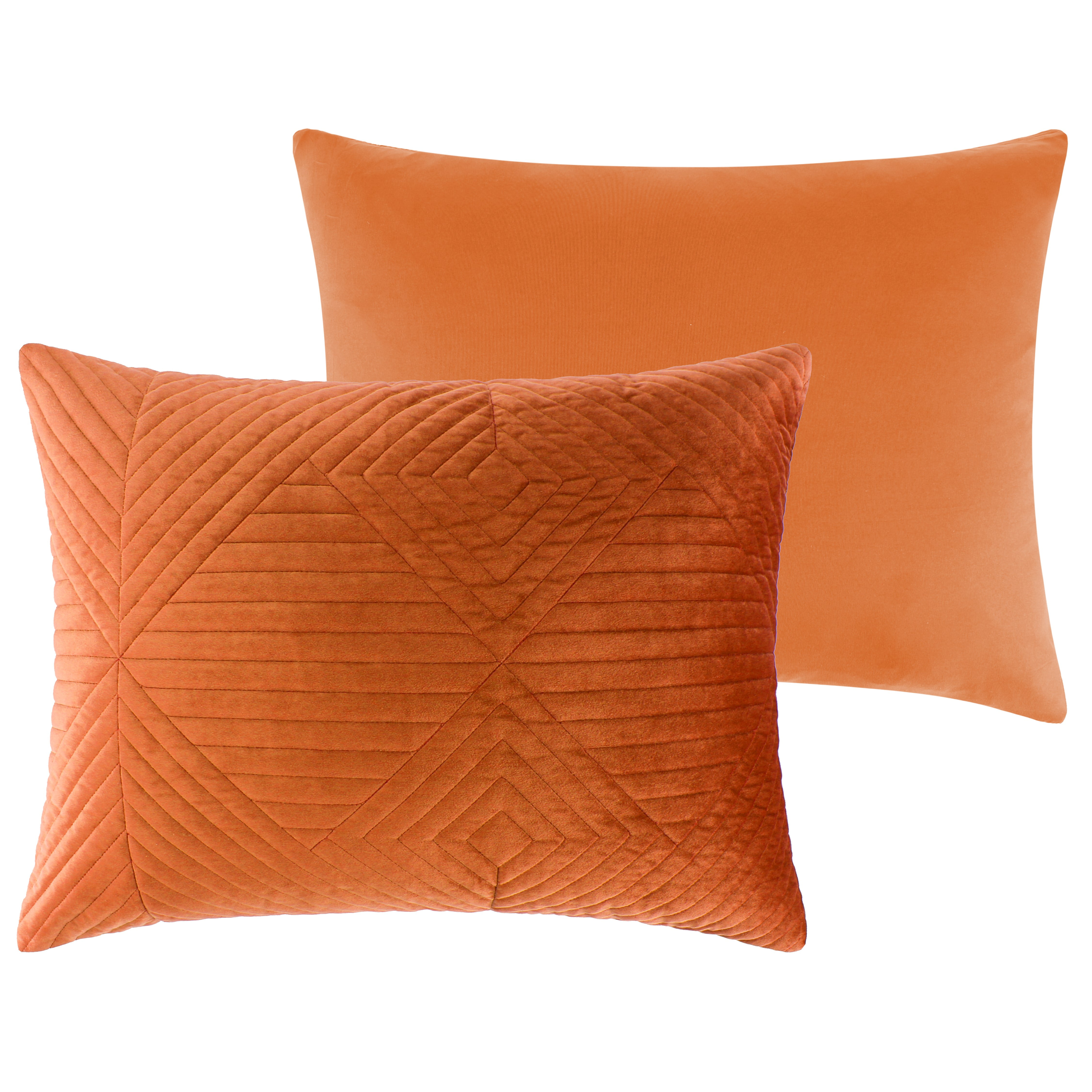 Barefoot Bungalow Riviera Velvet Quilted Pillow Sham, Spice, King