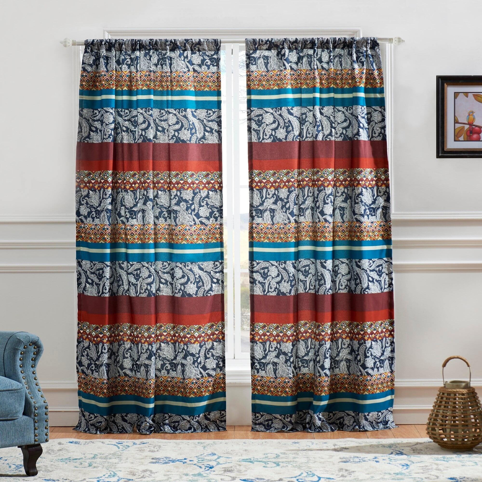 Barefoot Bungalow Vista Moroccan Boho Curtain Panels (Set of 2) - 84x84 ...