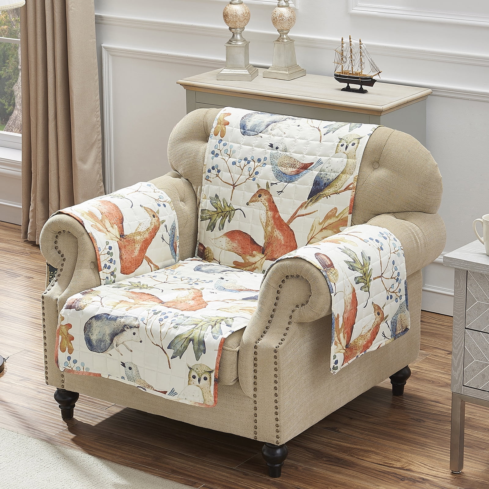 Barefoot Bungalow Willow Pet-Friendly Paw Guard & Furniture Cover, Reversible - Natural - Arm Chair