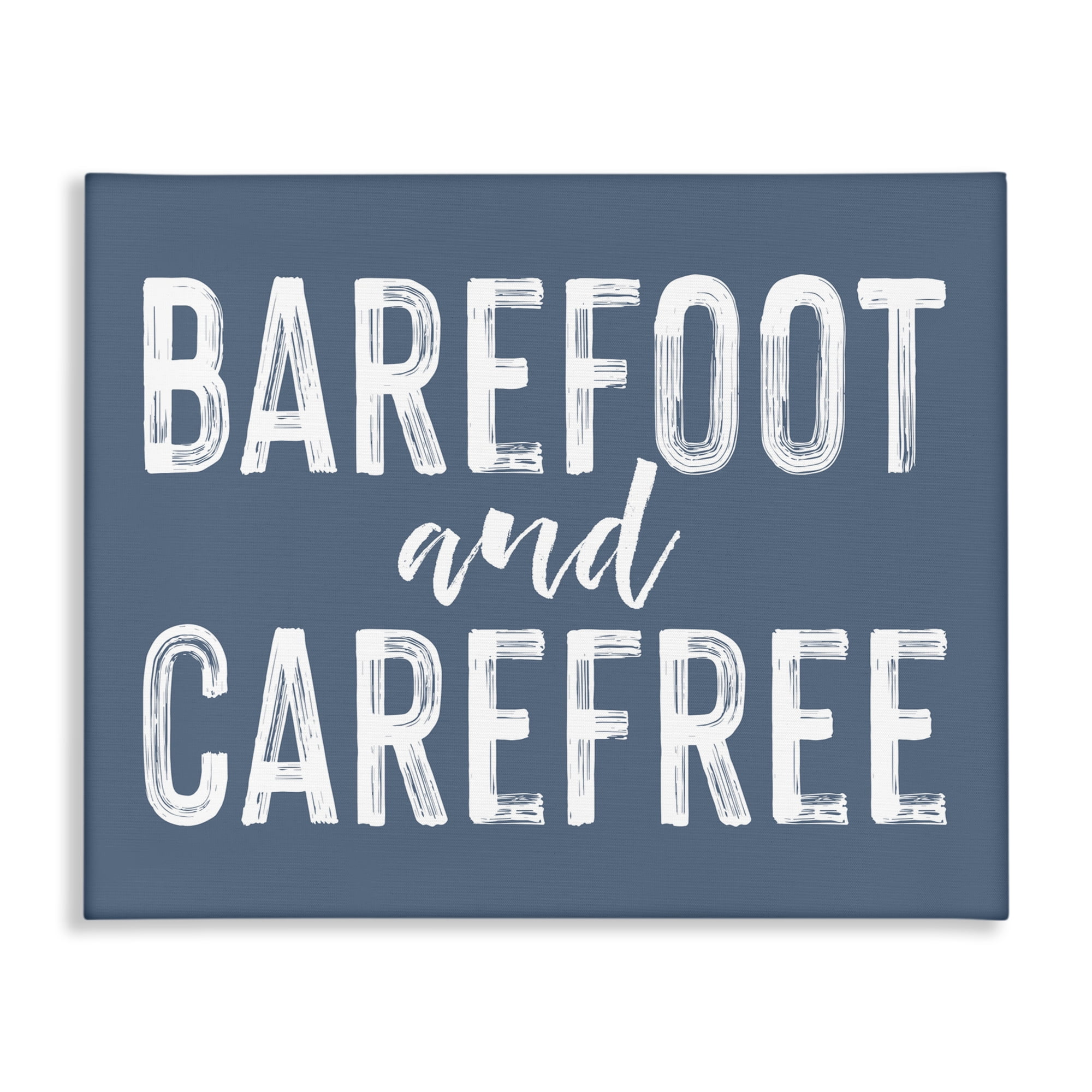 Barefoot & Carefree Blue Canvas Wall Art, design by Lettered and Lined