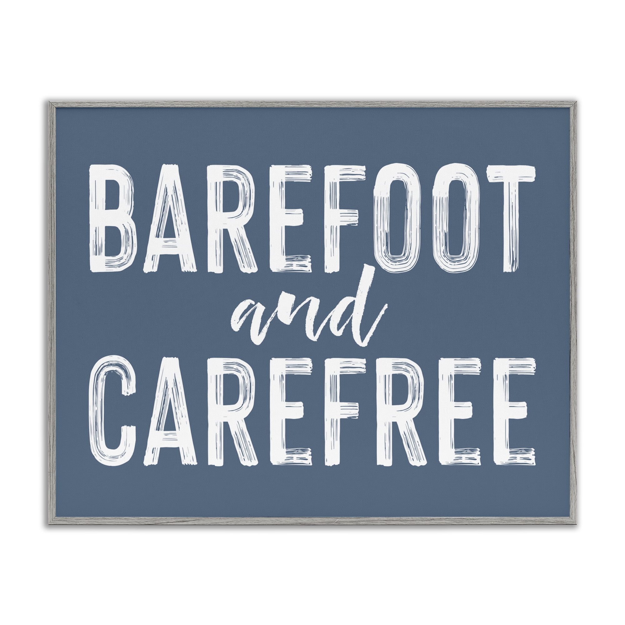 Barefoot & Carefree Blue Gray Framed Giclee Art, design by Lettered and Lined