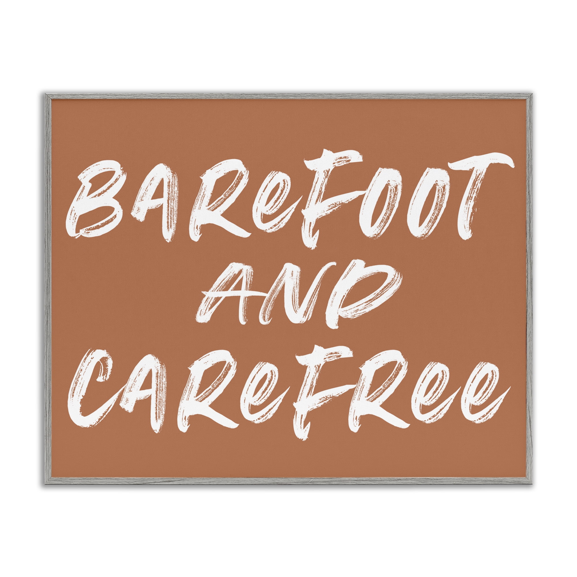 Barefoot & Carefree Brown Gray Framed Giclee Art, design by Lettered and Lined